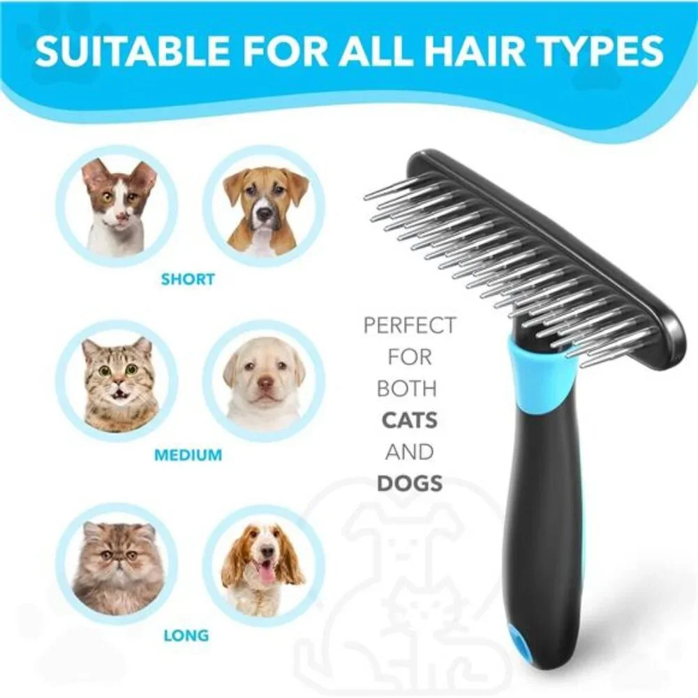 Dog rake deshedding dematting Brush Comb - Undercoat rake for Dogs, Cats, matted